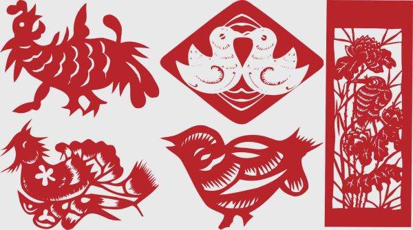 传统民俗中国风吉祥喜庆镂空剪纸窗花图案插画AI矢量PNG设计素材