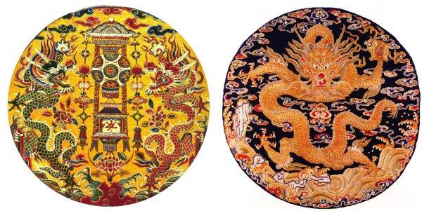 中国传统刺绣皇帝黄袍龙纹龙袍元素图片