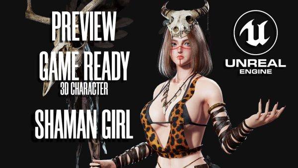 UE萨满女孩模型巫师德鲁伊幻想职业角色