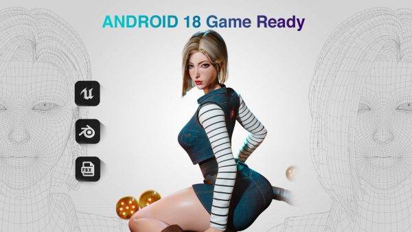 UE虚幻引擎人物角色龙珠18号游戏女性角色模型A站精品角色设计