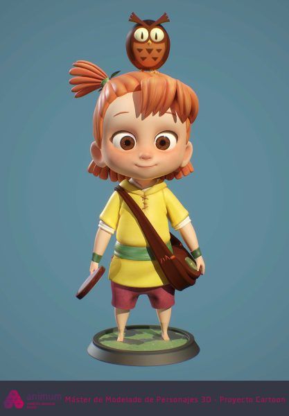 MAX卡通可爱女孩人物角色3D模型blender渲染fbx建模ZB雕刻obj素材