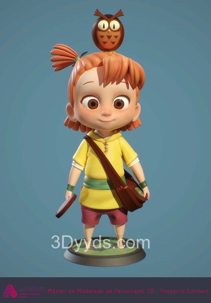 MAX卡通可爱女孩人物角色3D模型blender渲染fbx建模ZB雕刻obj素材