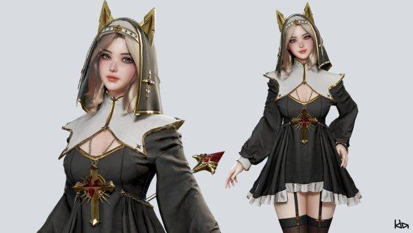 UE5.4女祭司美少女孩角色3D模块化人物模型虚幻5 Priestess Girl