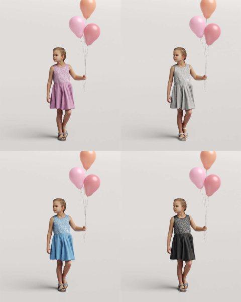 25套家庭小孩儿童男女同学人物3D角色FBX模型OBJ犀牛Rhino建模渲染C4D