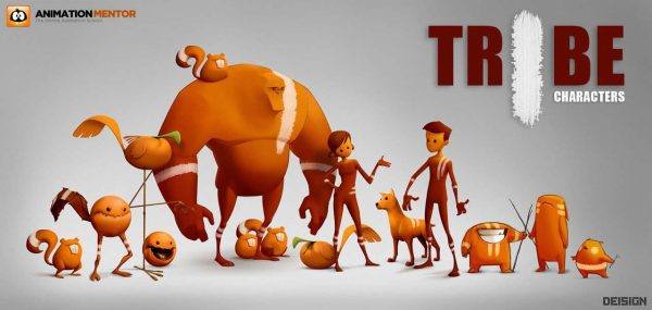 MAYA卡通男女人物角色动物机甲道具3D模型带骨骼绑定CG资源素材