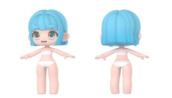 卡通Q萌可爱小女孩Blender人物角色建模C4D-FBX-OBJ-MAYA