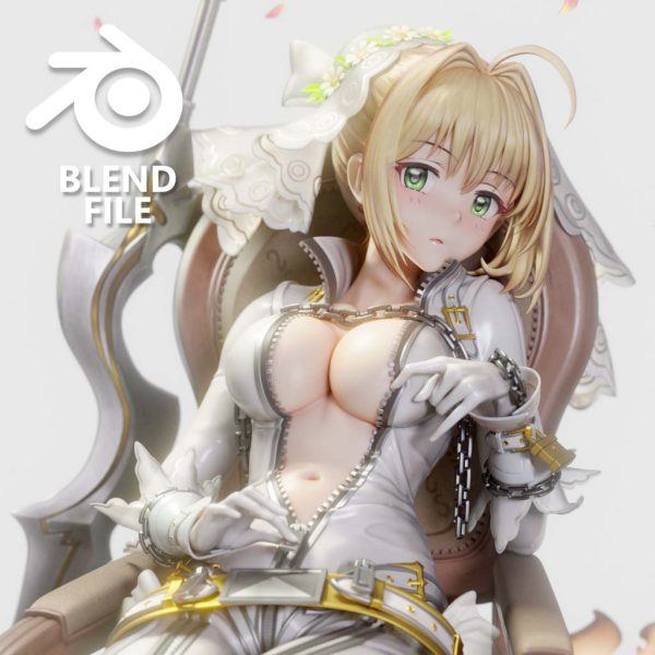 Blender卡通人物模型3D动漫角色Q版次世代美女孩手办CG模型带骨骼8