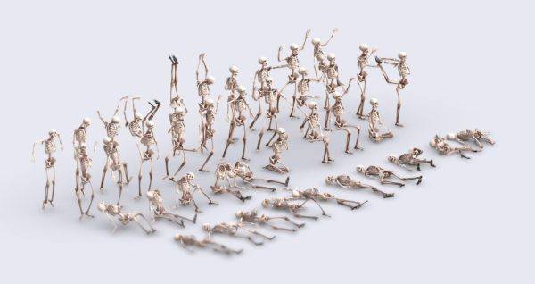 40款人类骨架骸骨骷髅模型包骨骸3D模型MAX-MAYA-Blender-C4D