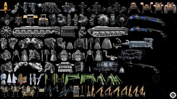 100张科幻机械硬表面机器人发动机参考图