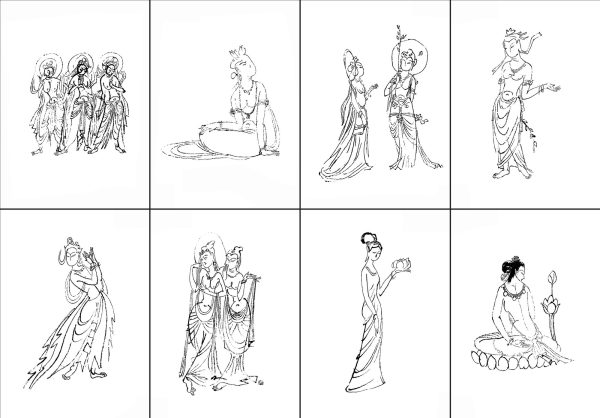 83张敦煌人物白描线稿素材图