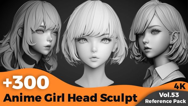【Zbrush参考】300+动漫少女头部雕刻参考图集