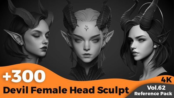 【Zbrush参考图】恶魔女性头部雕刻参考图集