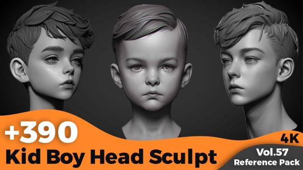 【ZBrush参考】390+儿童男孩头部雕刻参考图