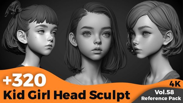 【Zbrush参考】320+女童头部雕刻参考集