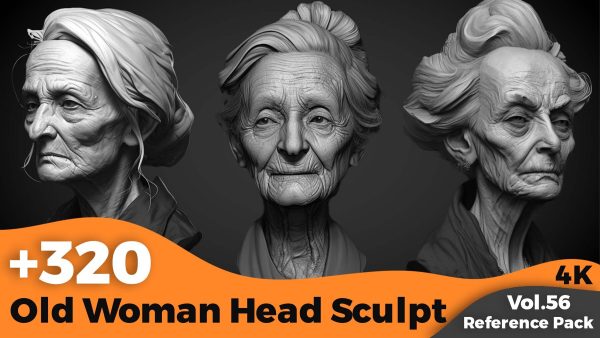 【Zbrush参考】320+老年女性头部雕刻参考图