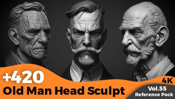 【Zbrush参考】420+老年男性头部雕刻参考图