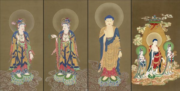 西方三圣图菩萨画像临摹素材