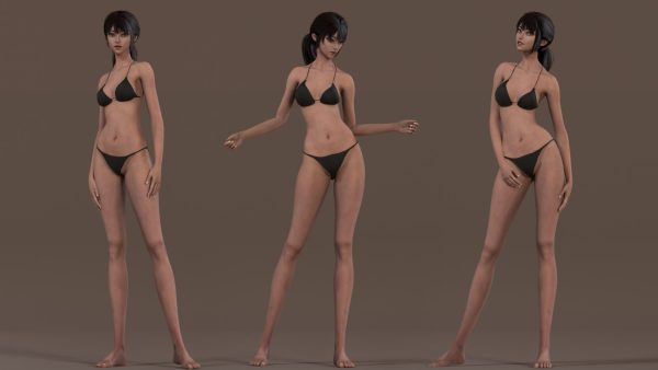 【3D模型】女性基础模型绑定