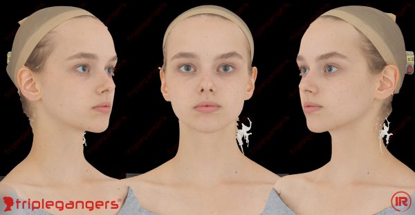 18岁白人女性高精度面部扫描模型【Age18-Tessa Phillips】