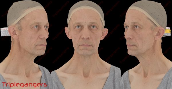 55岁白人男性高精度面部扫描模型【Age55-Christian Corwin】