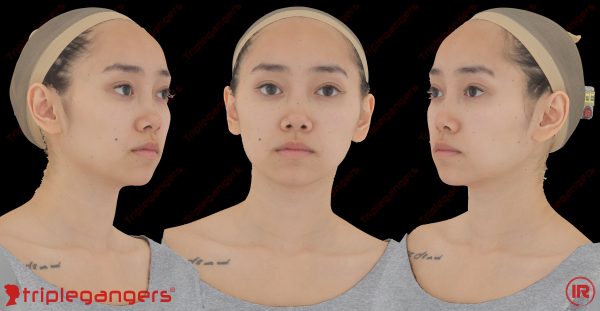 23岁亚洲女性高精度面部扫描模型【Age23-Elaine Djou】