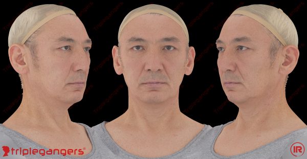50岁白人男性高精度面部扫描模型【Age50-Charlie Soong】