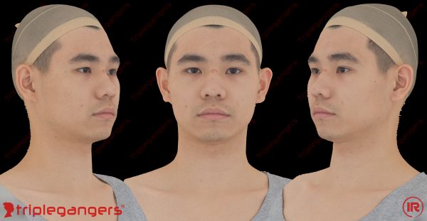 23岁亚洲男性高精度面部扫描模型【Age23-Preston Gim】