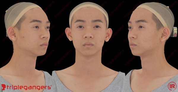 18岁亚洲男性高精度面部扫描模型【Age18-Jack Yien】