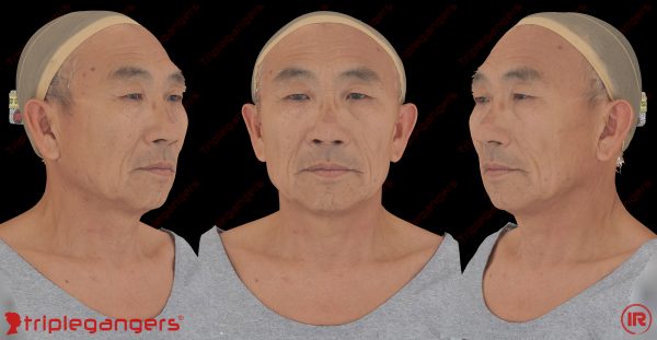 64岁亚洲男性高精度面部扫描模型【Age64-Joseph Fujikawa】