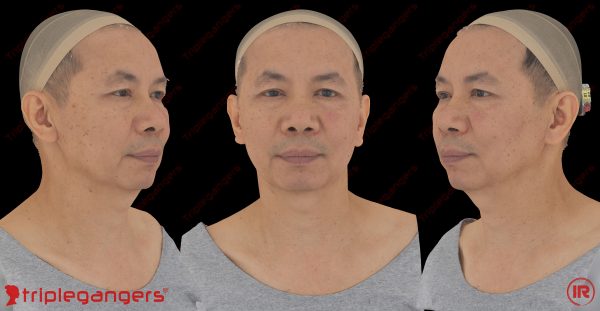 56岁亚洲男性高精度面部扫描模型【Age56-Peter Chia】
