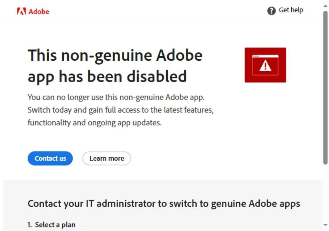 PS破解失效This non-genuine Adobe app has been disabled插图